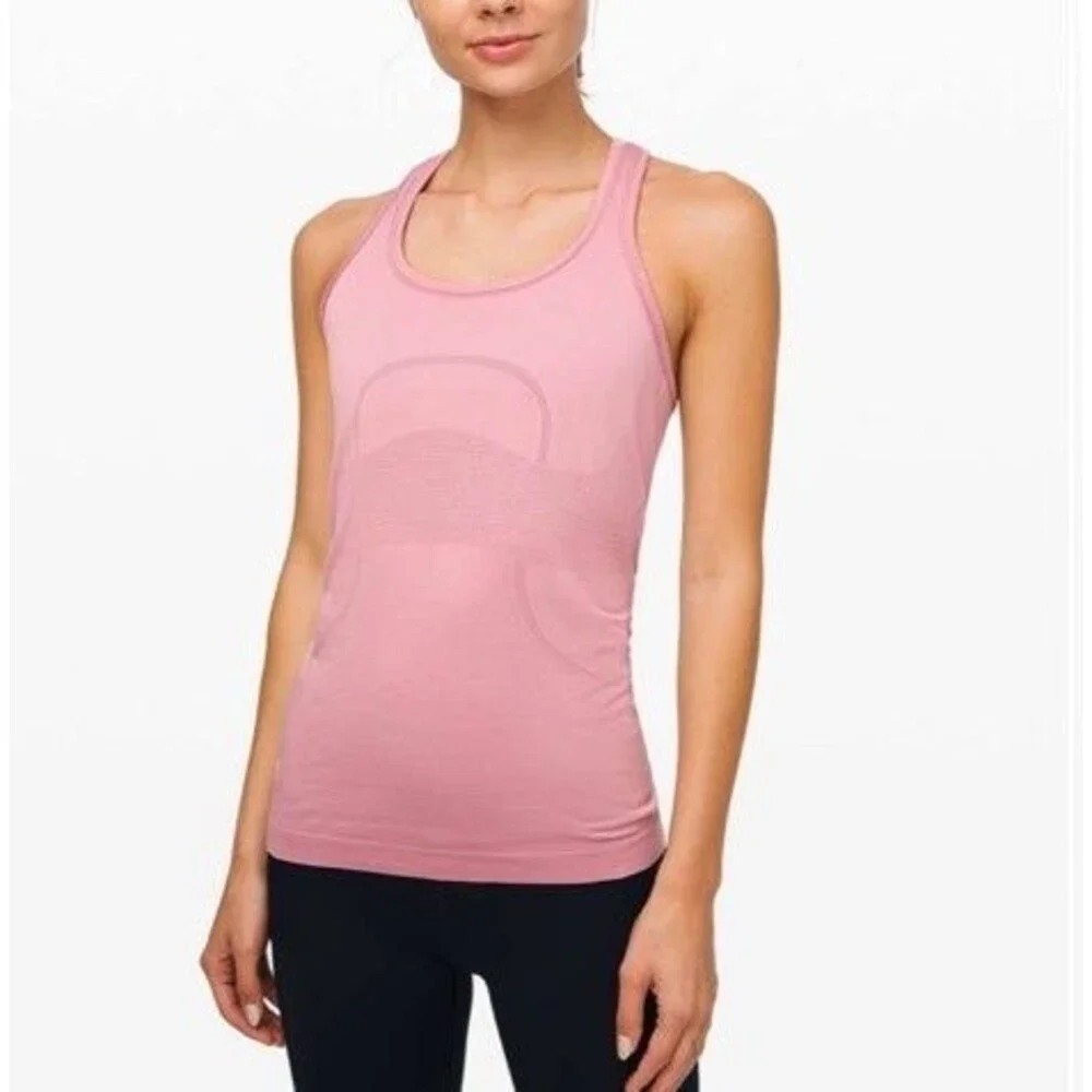 Lululemon womens racerback  pink taupe swiftly tank top  size 8 Great condition
